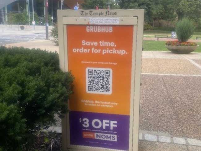 GrubHub University College Campus Kiosk Advertising