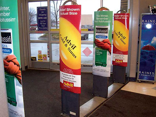 Store Security Pedestal Advertising 1